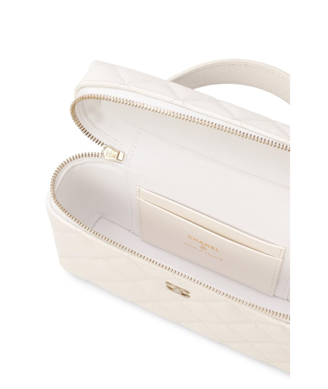 CHANEL Белая кожаная сумка через плечо, фото 7