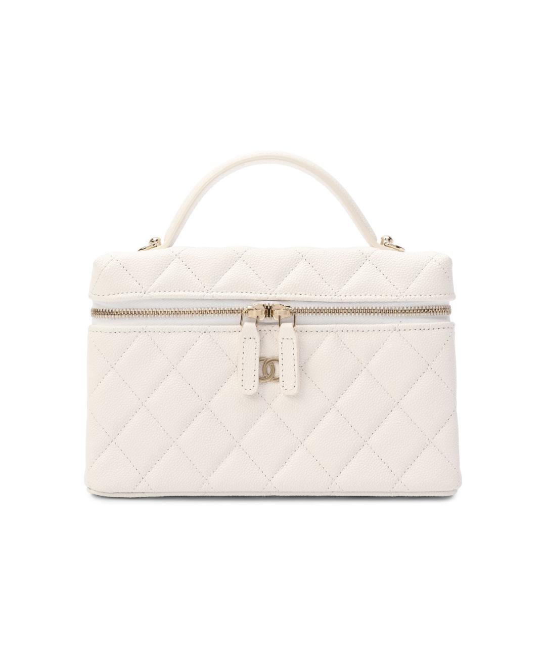 CHANEL Белая кожаная сумка через плечо, фото 9