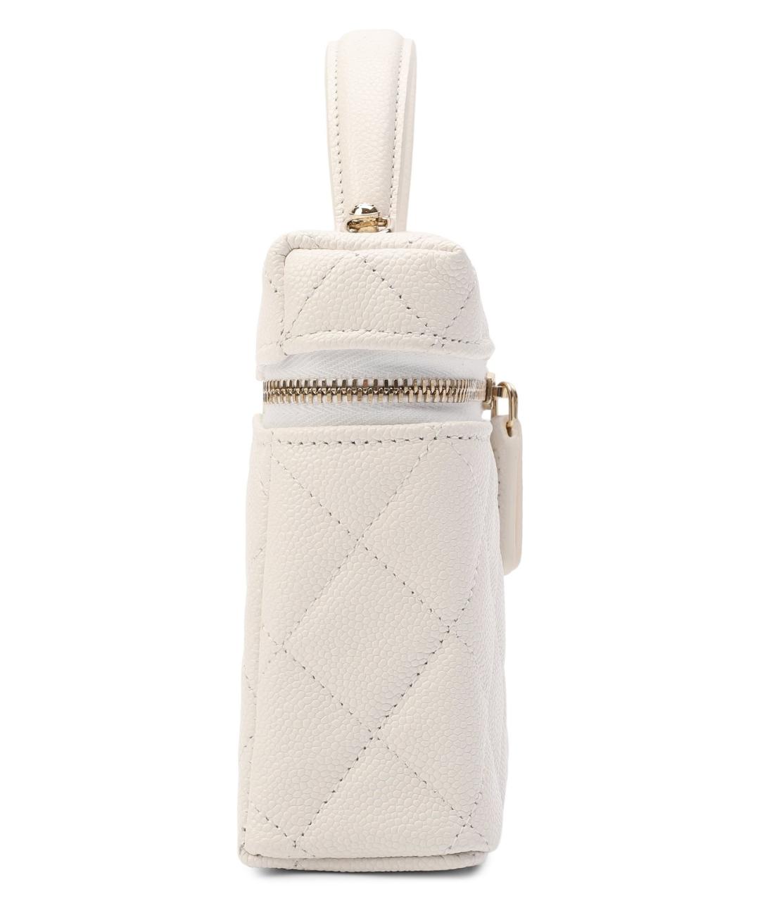 CHANEL Белая кожаная сумка через плечо, фото 4