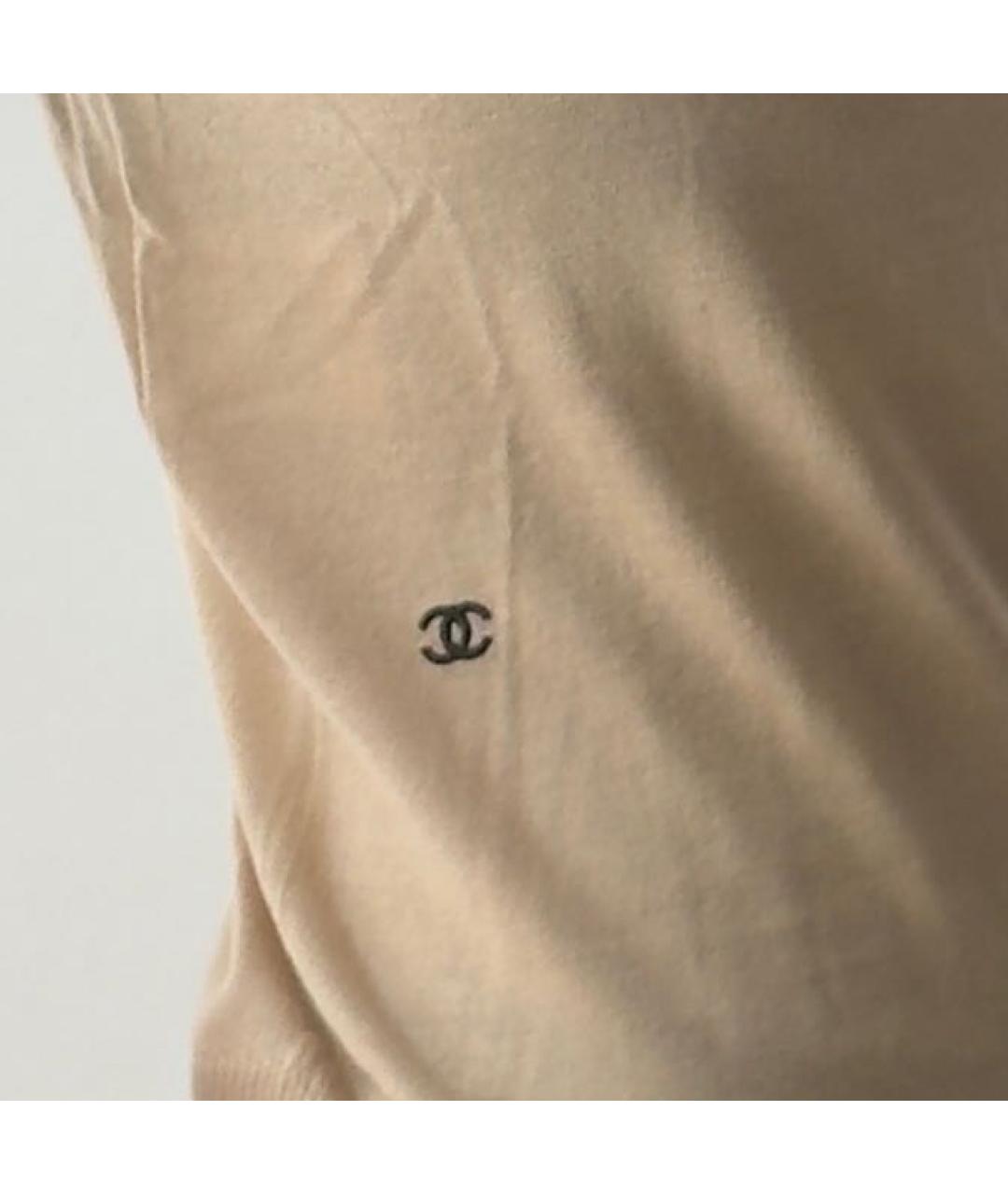 CHANEL Бежевый кашемировый джемпер / свитер, фото 4