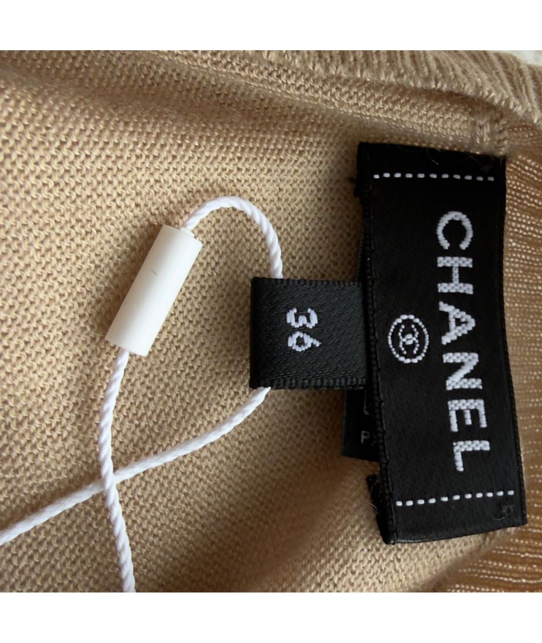 CHANEL Бежевый кашемировый джемпер / свитер, фото 6