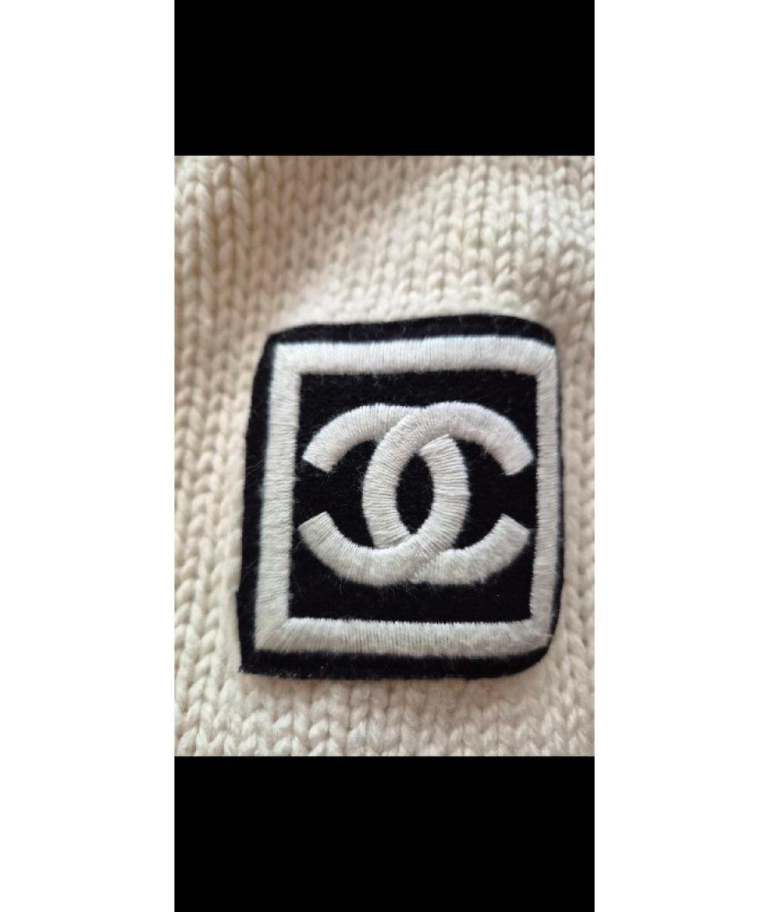 CHANEL Белый шерстяной джемпер / свитер, фото 5