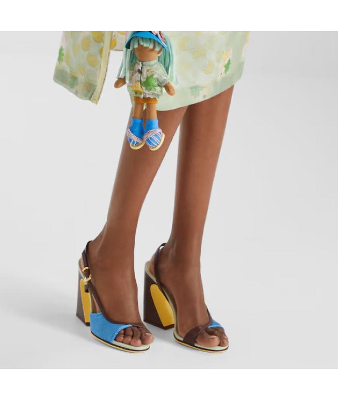 FENDI Мульти босоножки, фото 4