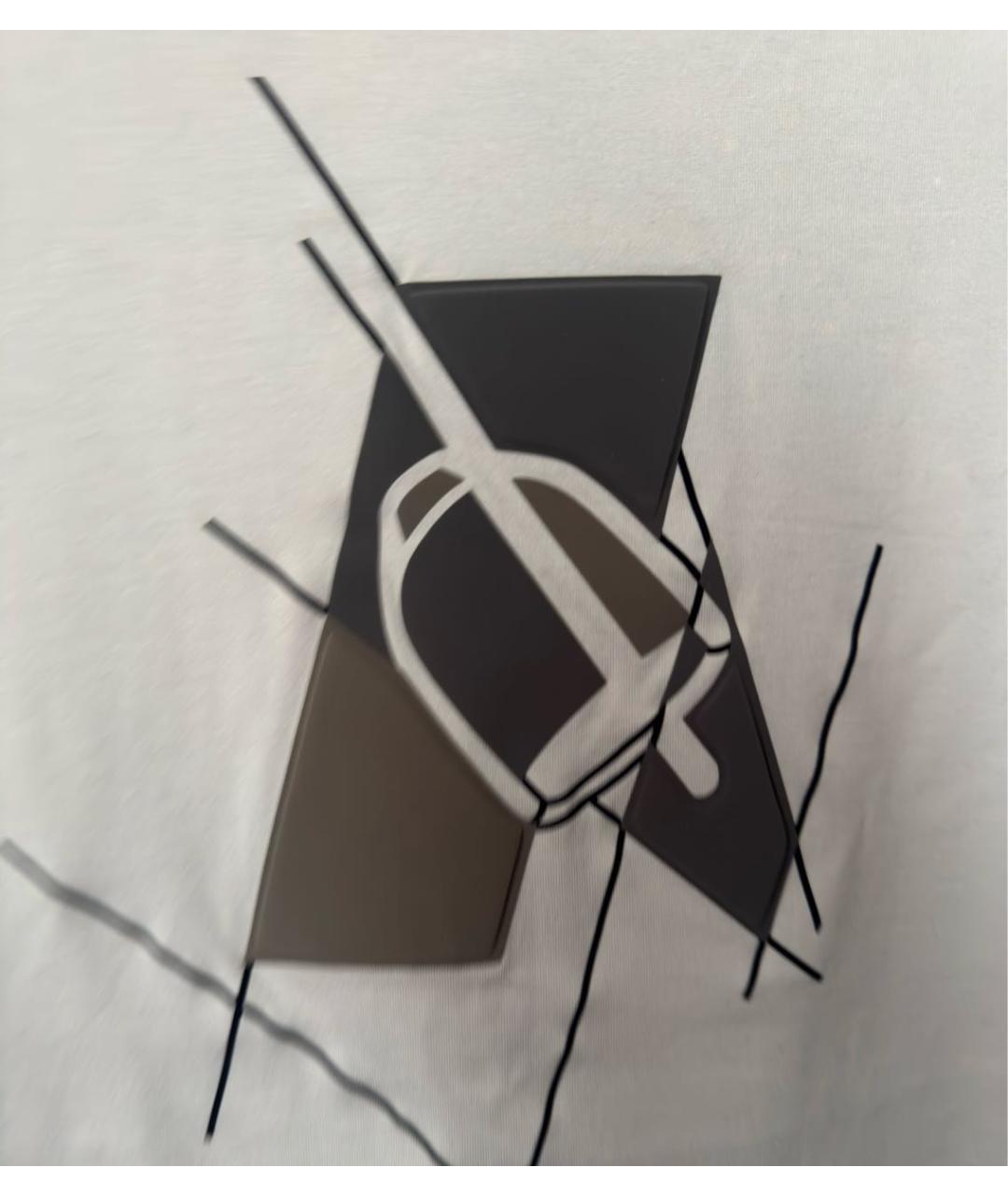 HERMES Бежевая хлопковая футболка, фото 4