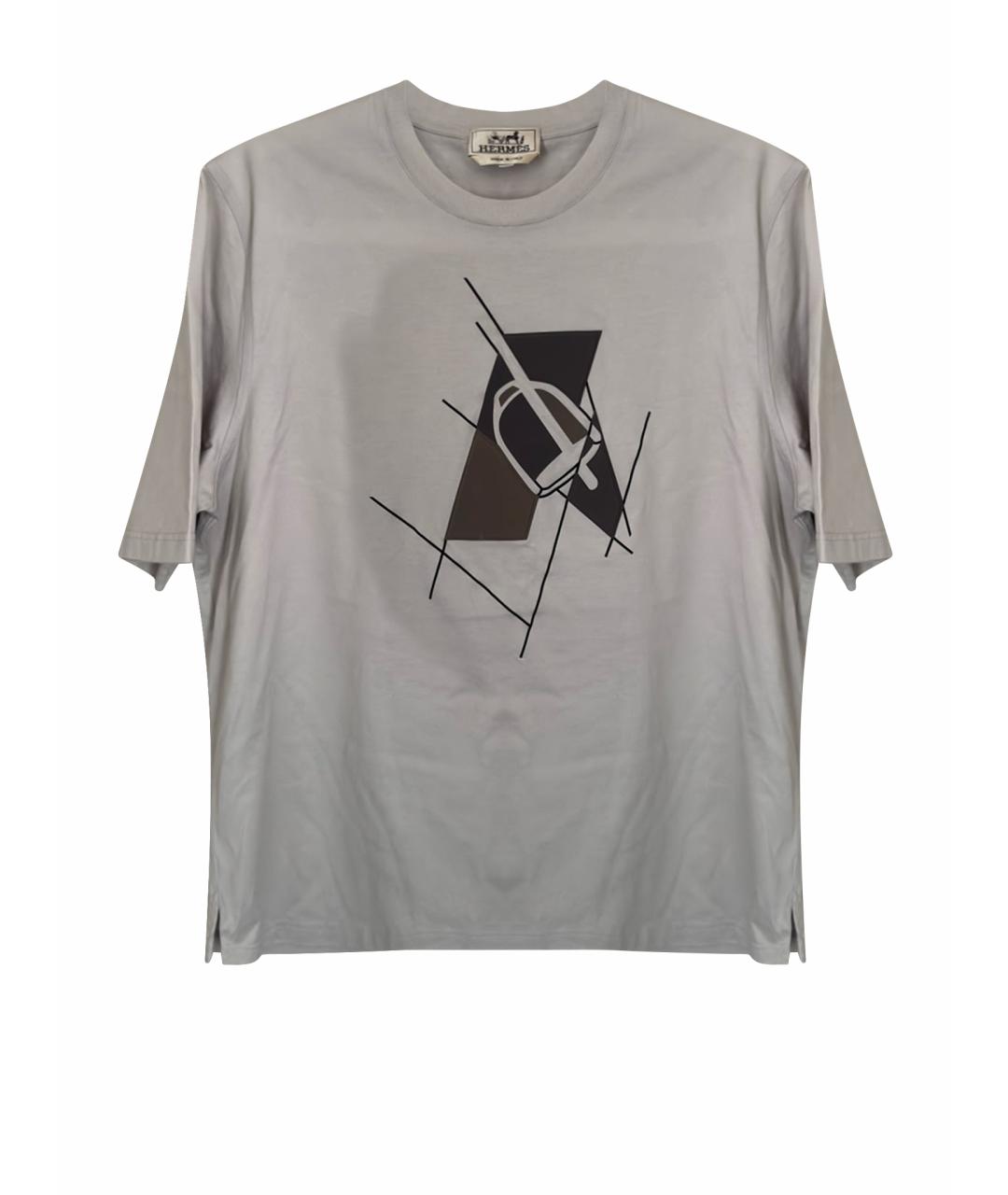 HERMES Бежевая хлопковая футболка, фото 1
