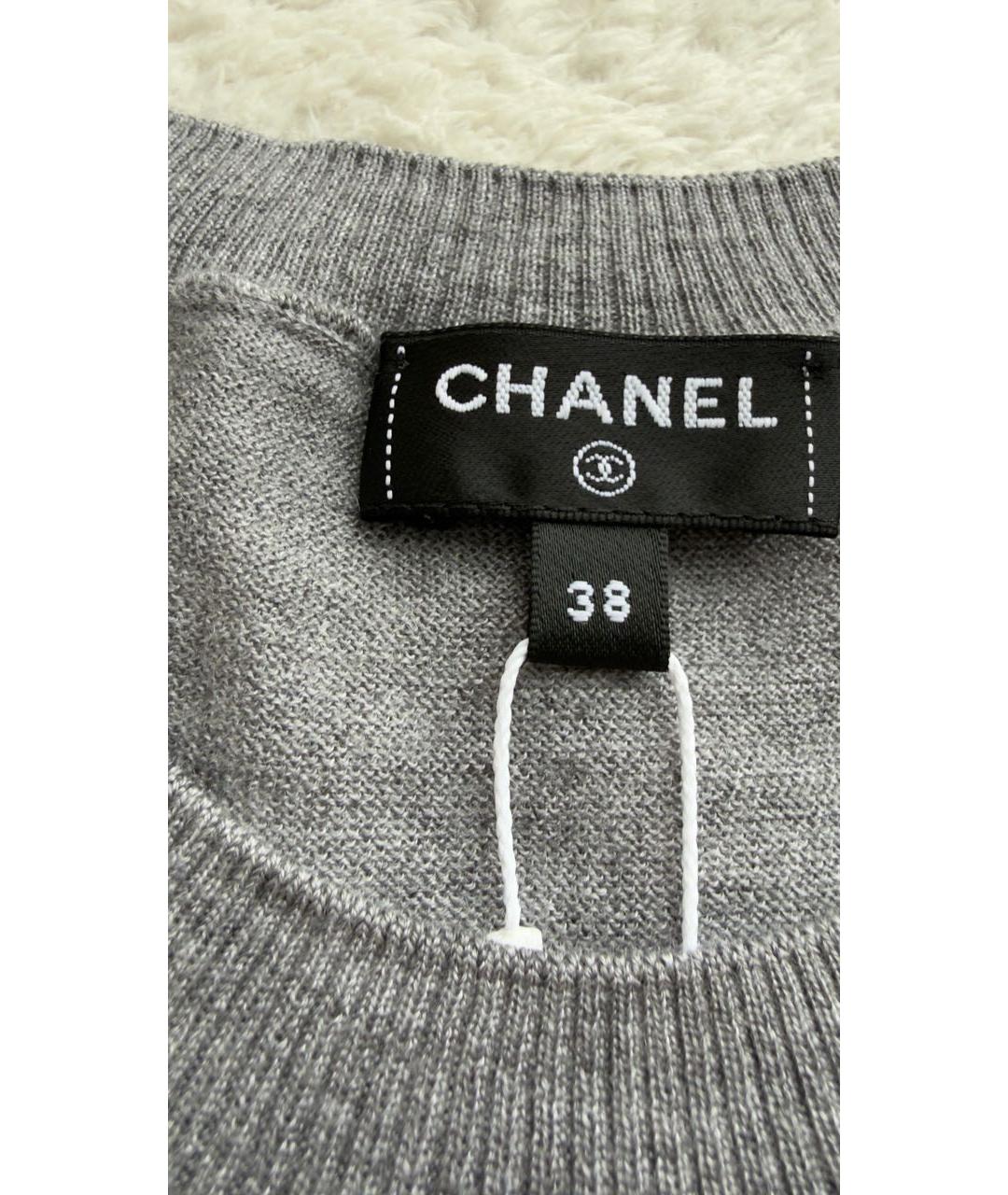CHANEL Серый кашемировый джемпер / свитер, фото 3