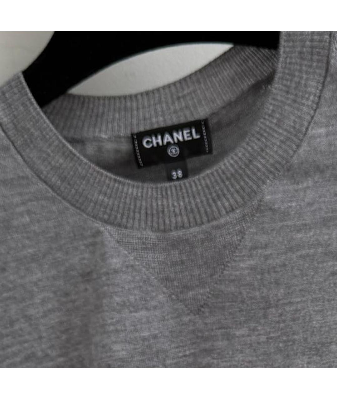 CHANEL Серый кашемировый джемпер / свитер, фото 4