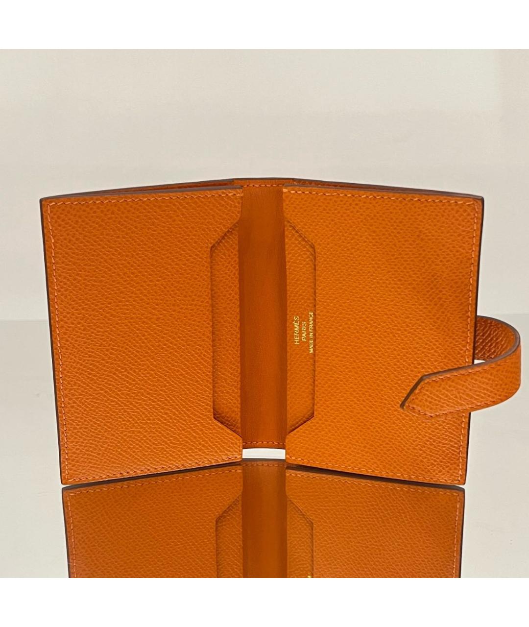 HERMES Оранжевый кожаный кардхолдер, фото 7