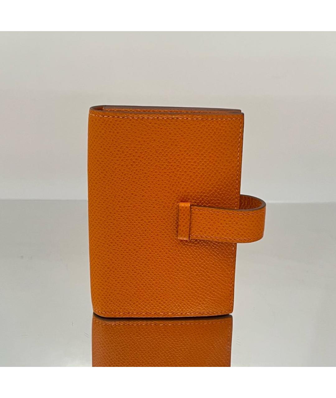 HERMES Оранжевый кожаный кардхолдер, фото 6