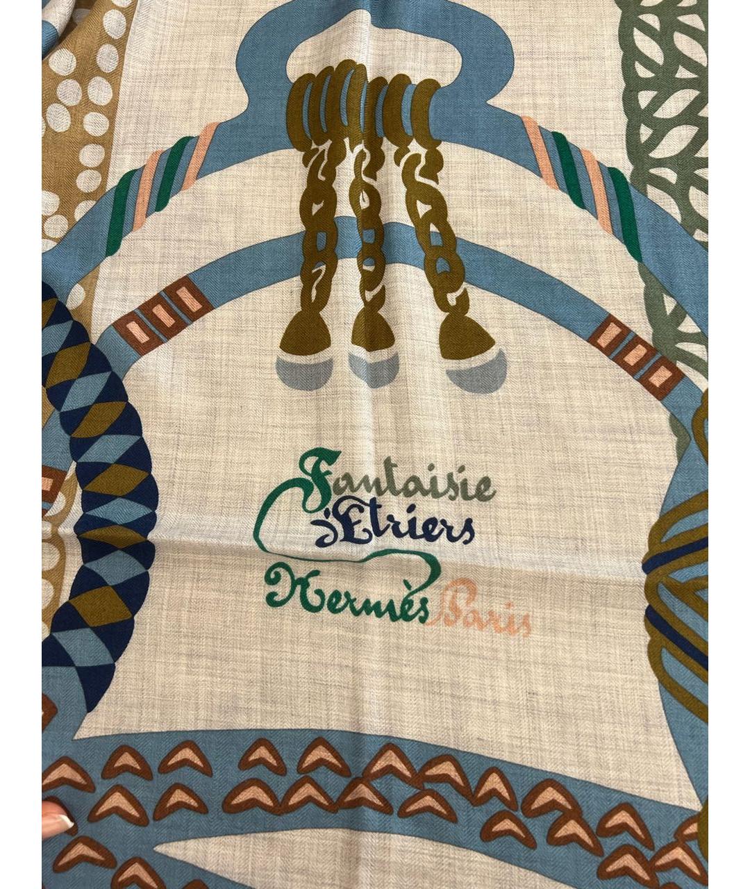 HERMES Мульти кашемировый платок, фото 5