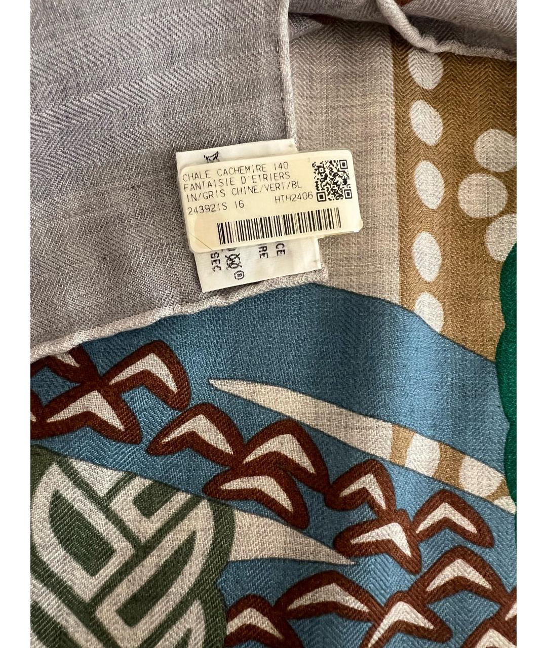 HERMES Мульти кашемировый платок, фото 6