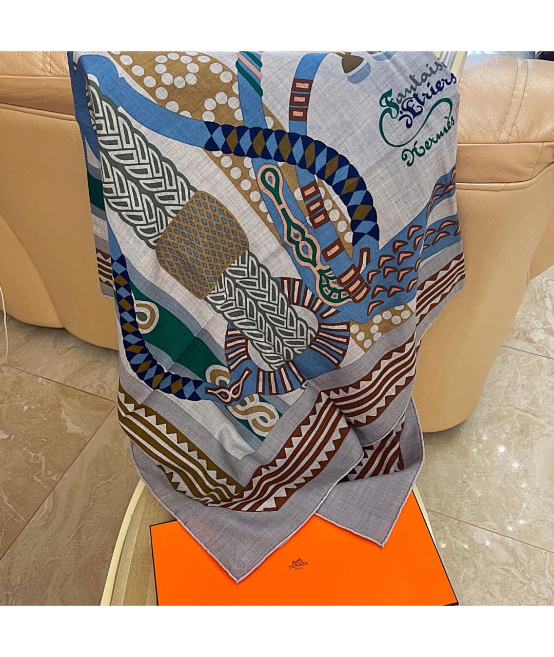 HERMES Мульти кашемировый платок, фото 4