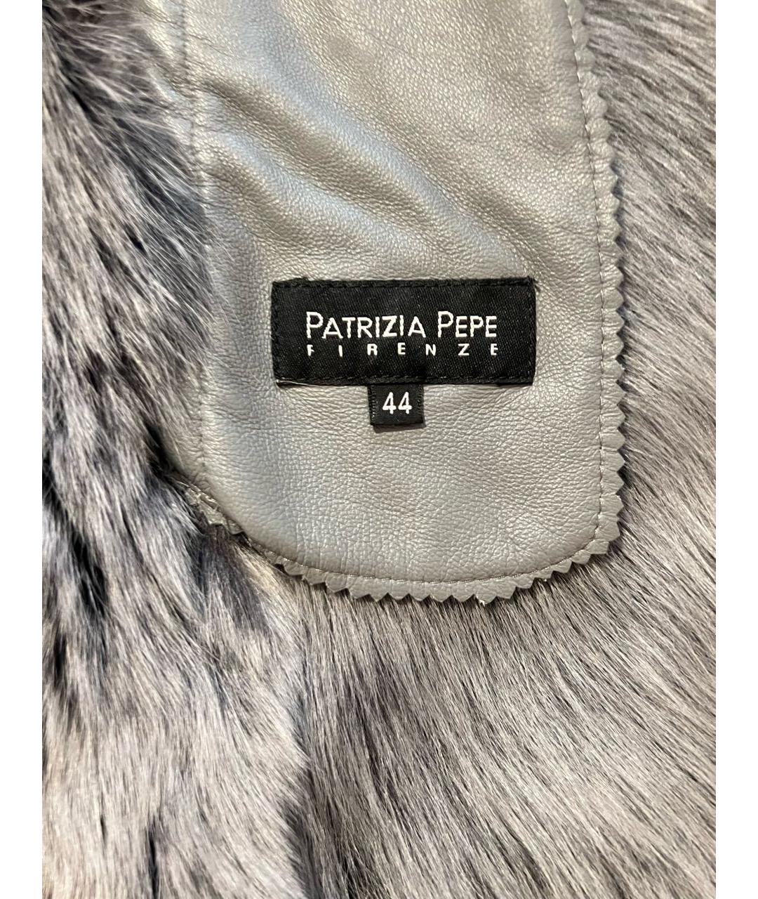 PATRIZIA PEPE Серый кожаный жилет, фото 5