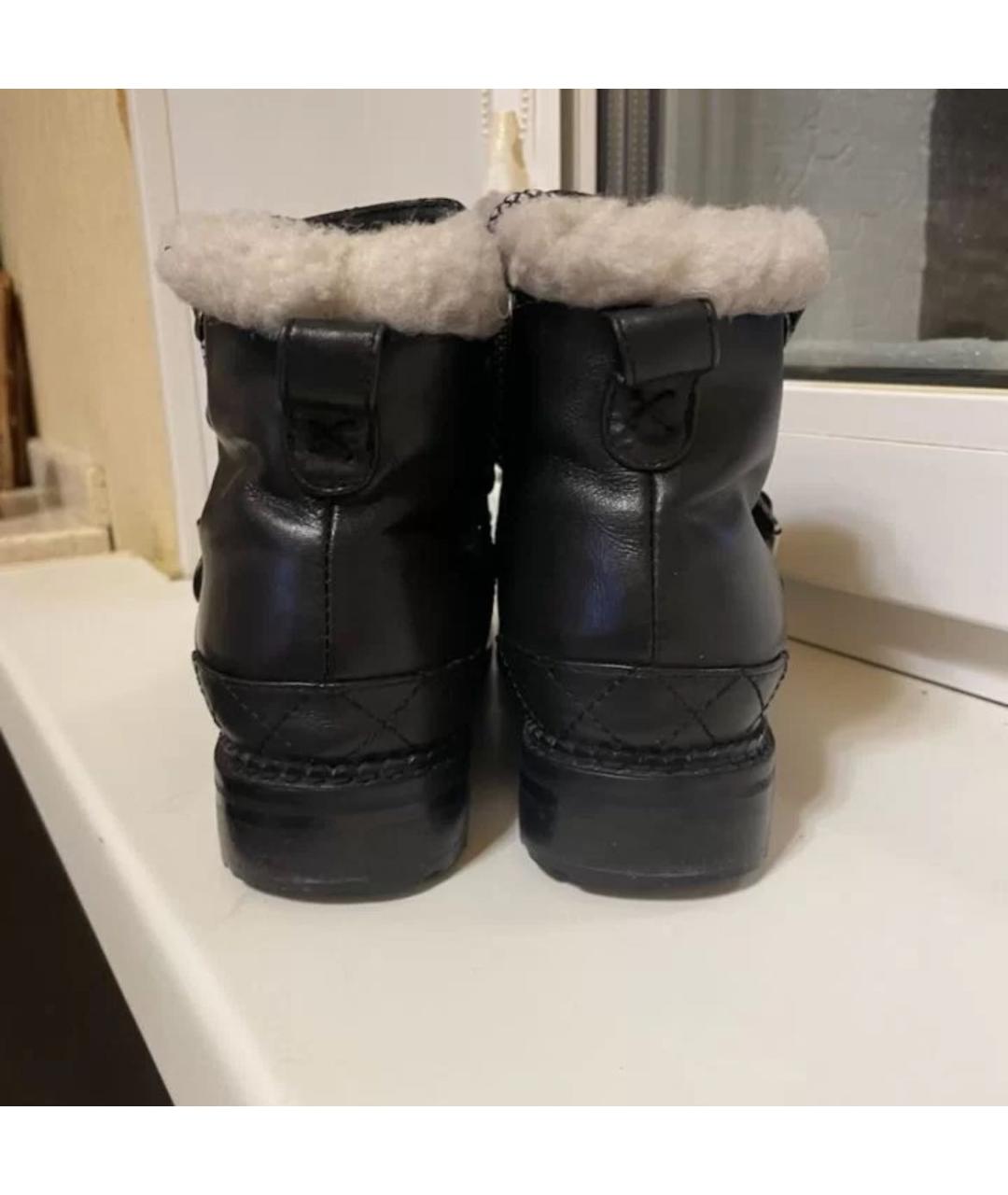 CHANEL Черные кожаные ботинки, фото 5