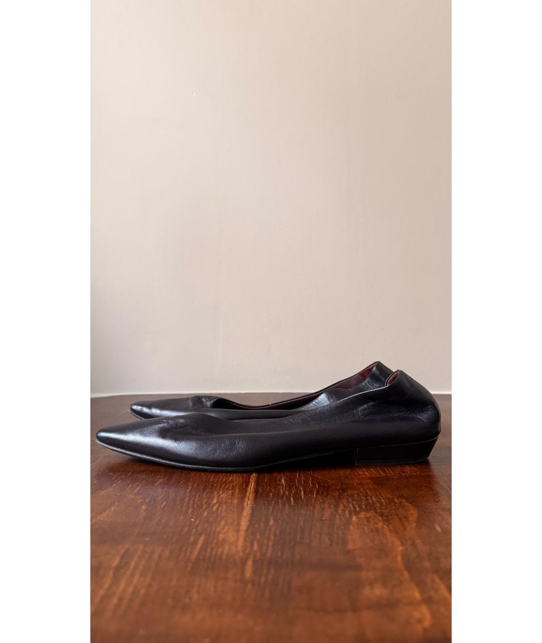 BOTTEGA VENETA Черные кожаные балетки, фото 6