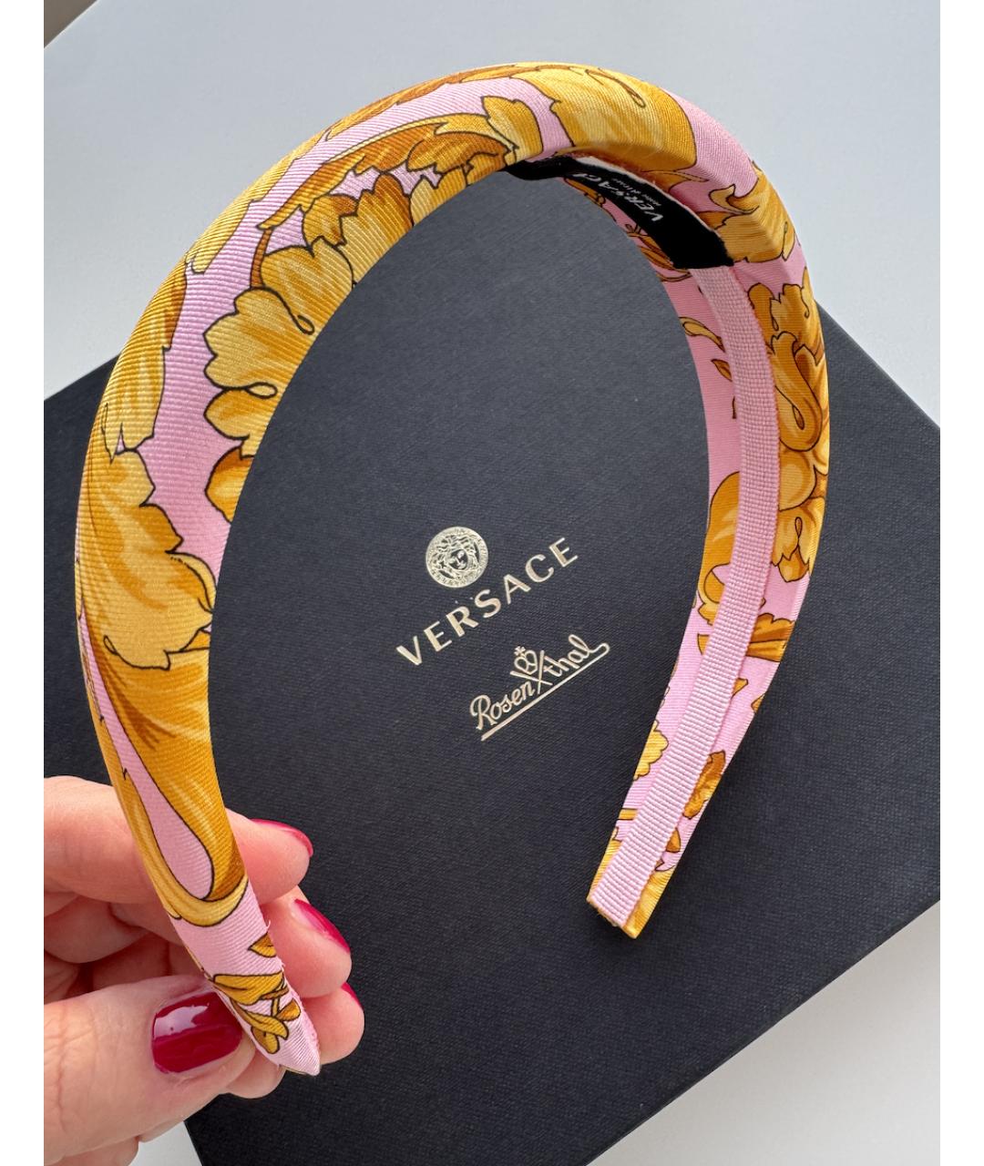 VERSACE Розовый ободок, фото 10