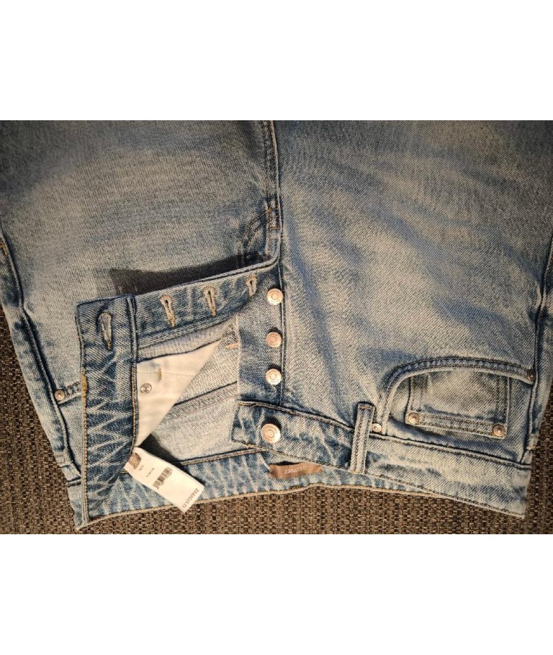 12 STOREEZ Голубые хлопковые прямые джинсы, фото 4