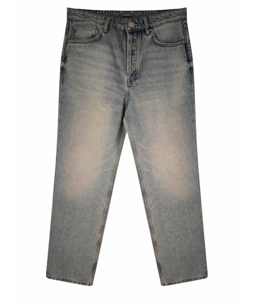 12 STOREEZ Голубые хлопковые прямые джинсы, фото 1