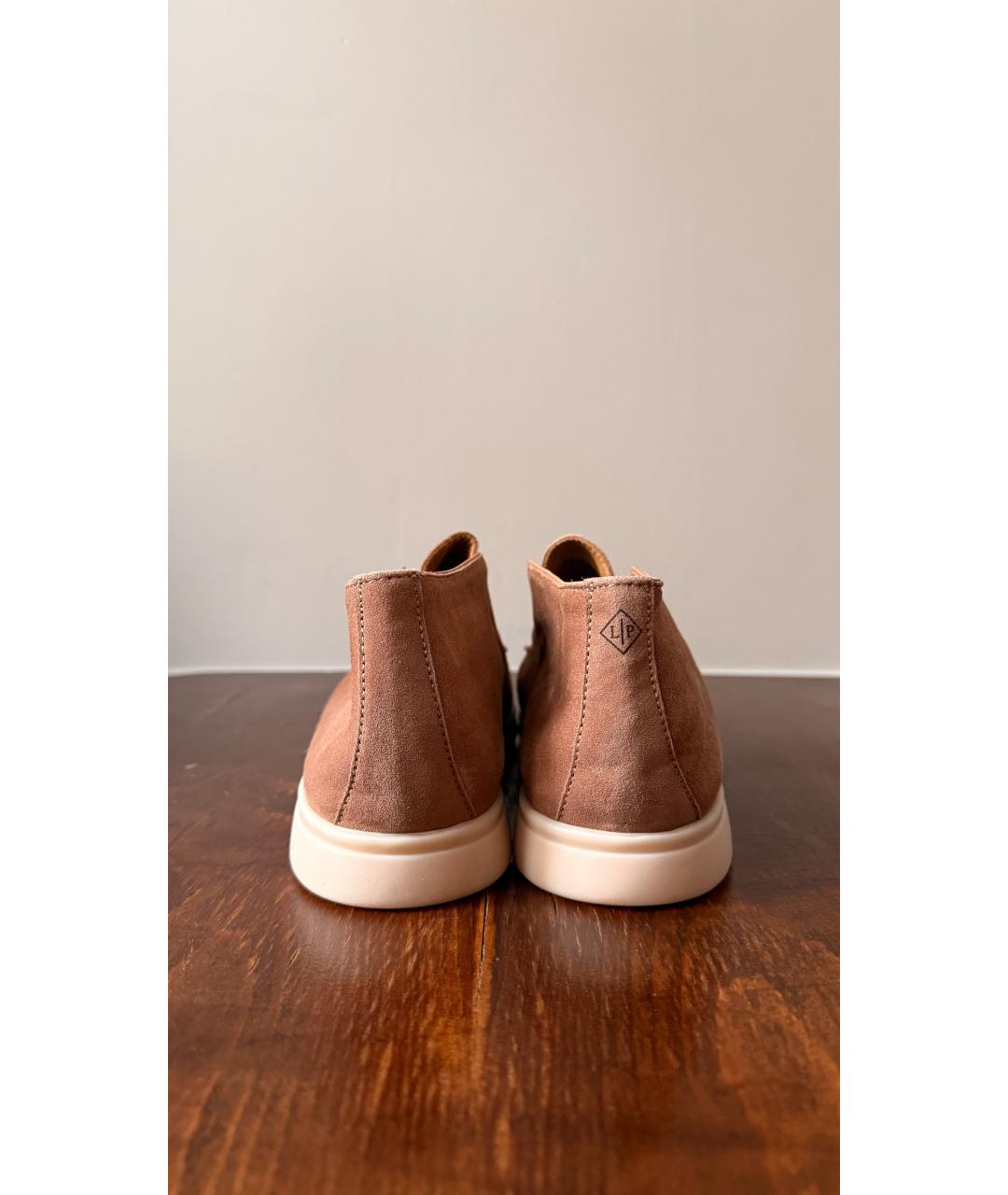 LORO PIANA Бежевые замшевые лоферы, фото 3