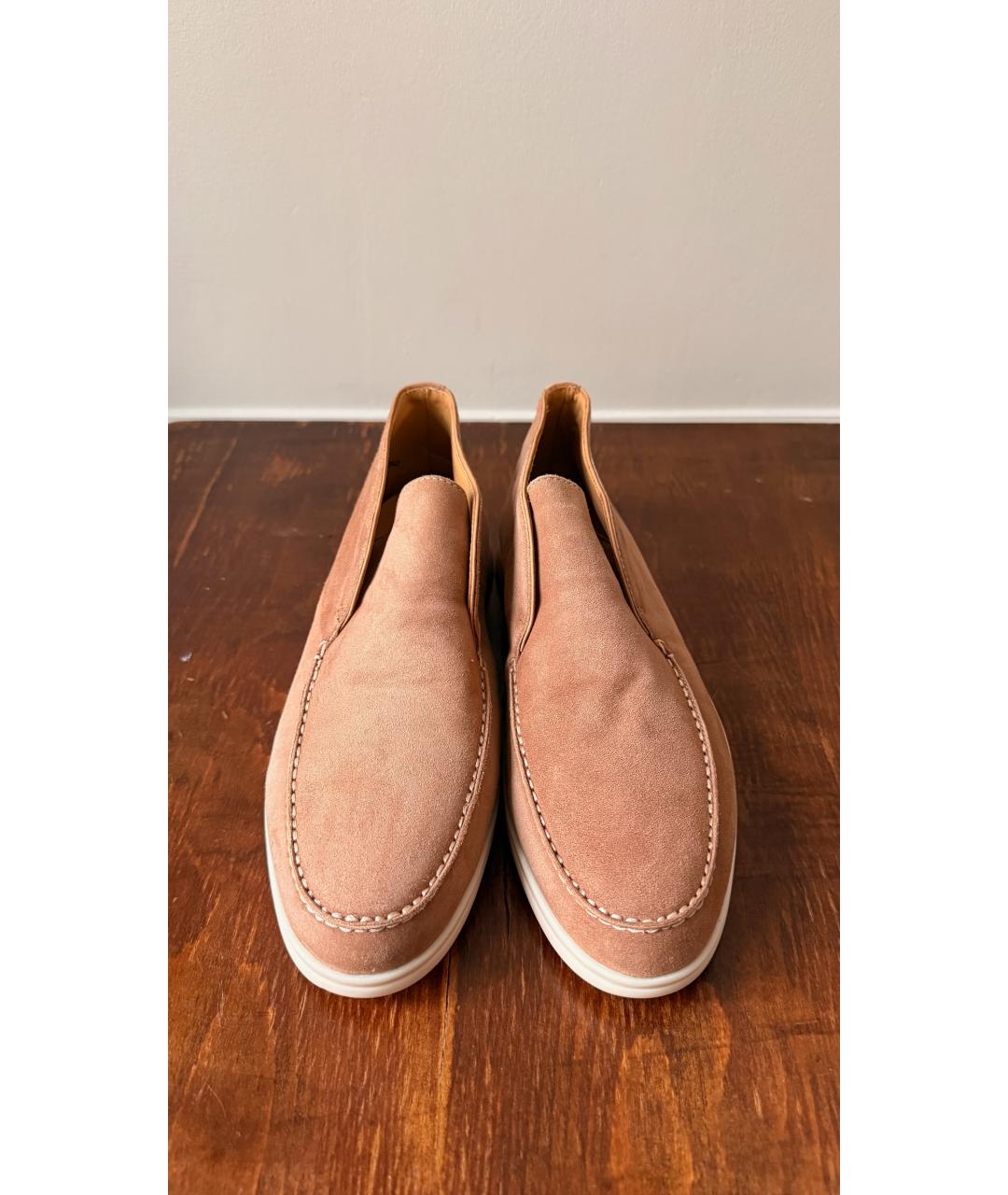 LORO PIANA Бежевые замшевые лоферы, фото 2