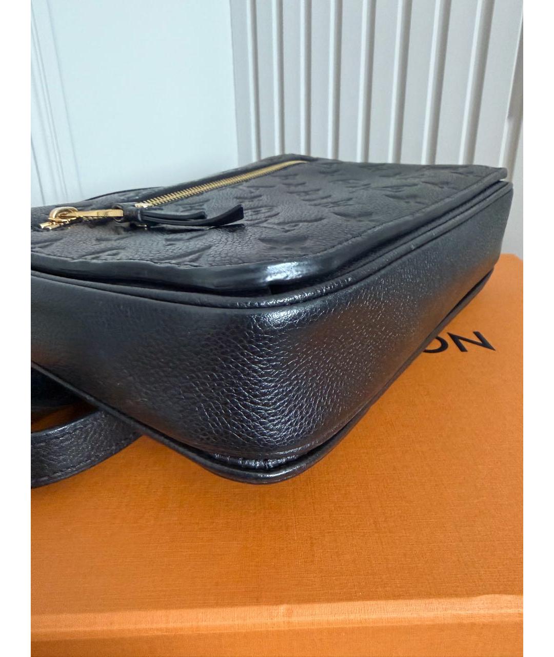 LOUIS VUITTON Черная кожаная сумка через плечо, фото 2