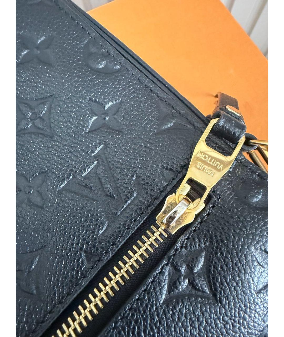 LOUIS VUITTON Черная кожаная сумка через плечо, фото 6