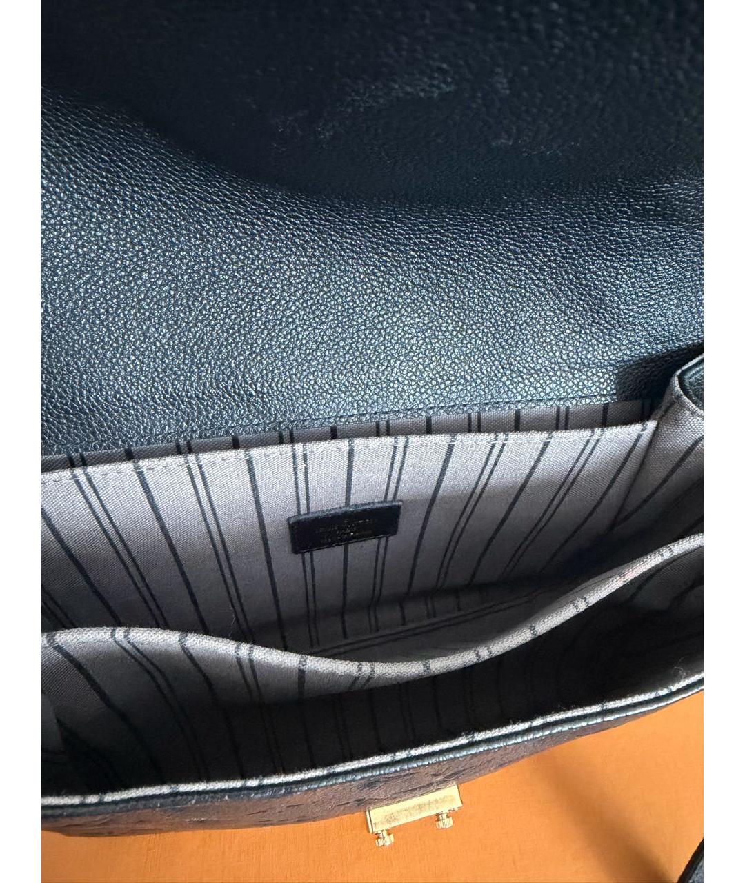 LOUIS VUITTON Черная кожаная сумка через плечо, фото 4