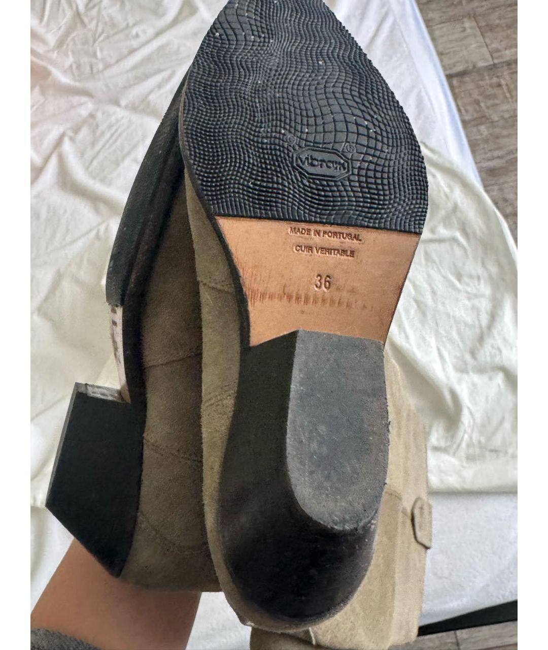 ISABEL MARANT Зеленые замшевые сапоги, фото 4