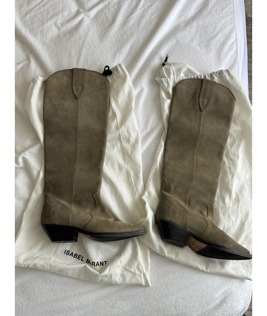 ISABEL MARANT Зеленые замшевые сапоги, фото 6