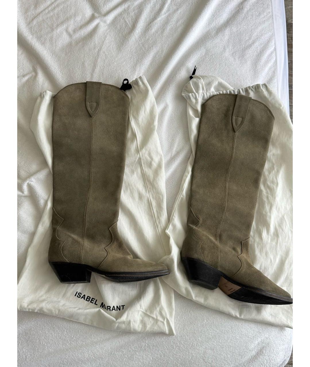 ISABEL MARANT Зеленые замшевые сапоги, фото 7