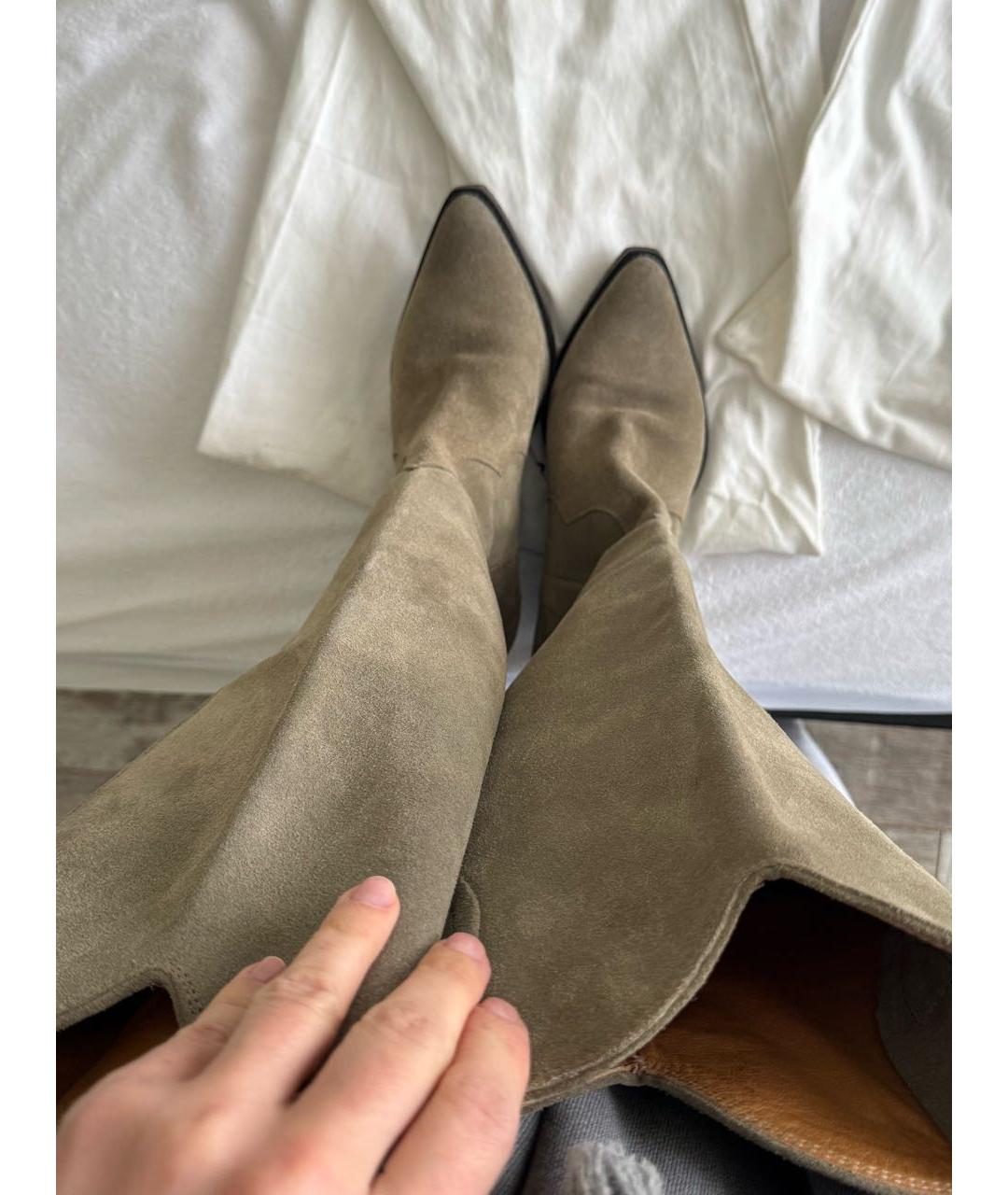 ISABEL MARANT Зеленые замшевые сапоги, фото 2