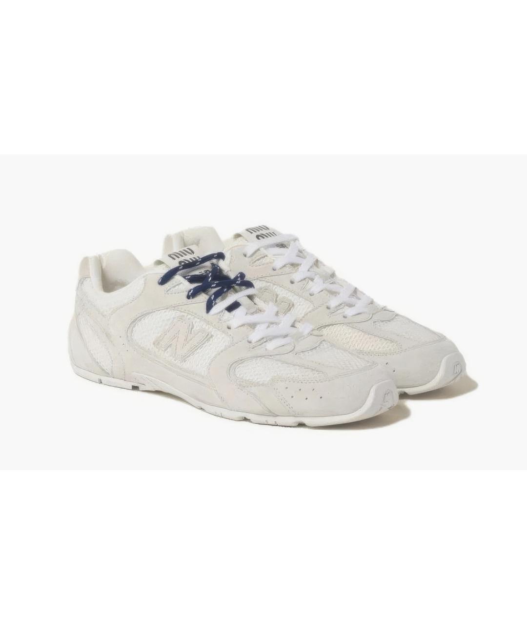 MIU MIU Белые замшевые кроссовки, фото 2