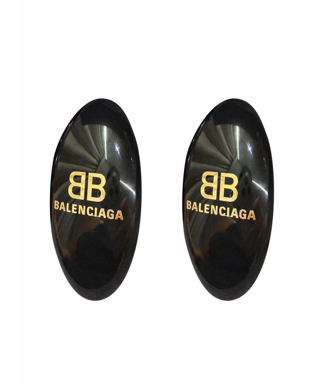 BALENCIAGA Черные пластиковые серьги, фото 1