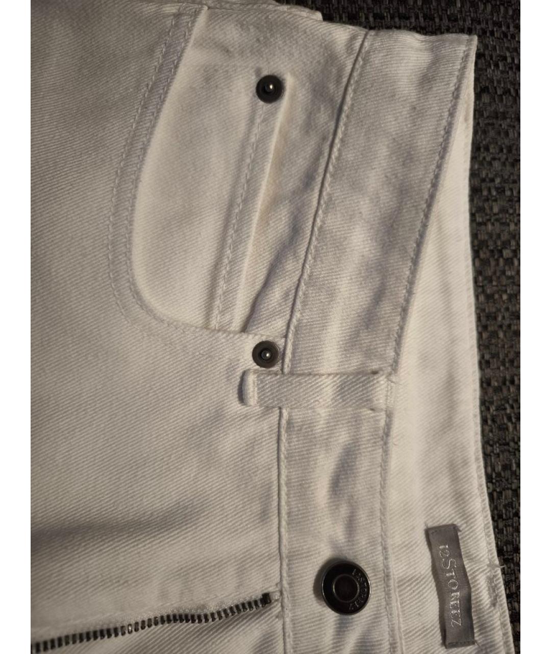 12 STOREEZ Белые хлопковые джинсы слим, фото 7