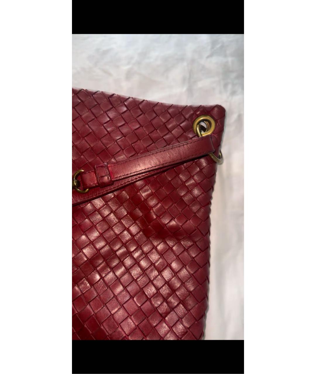 BOTTEGA VENETA Красная кожаная сумка через плечо, фото 2