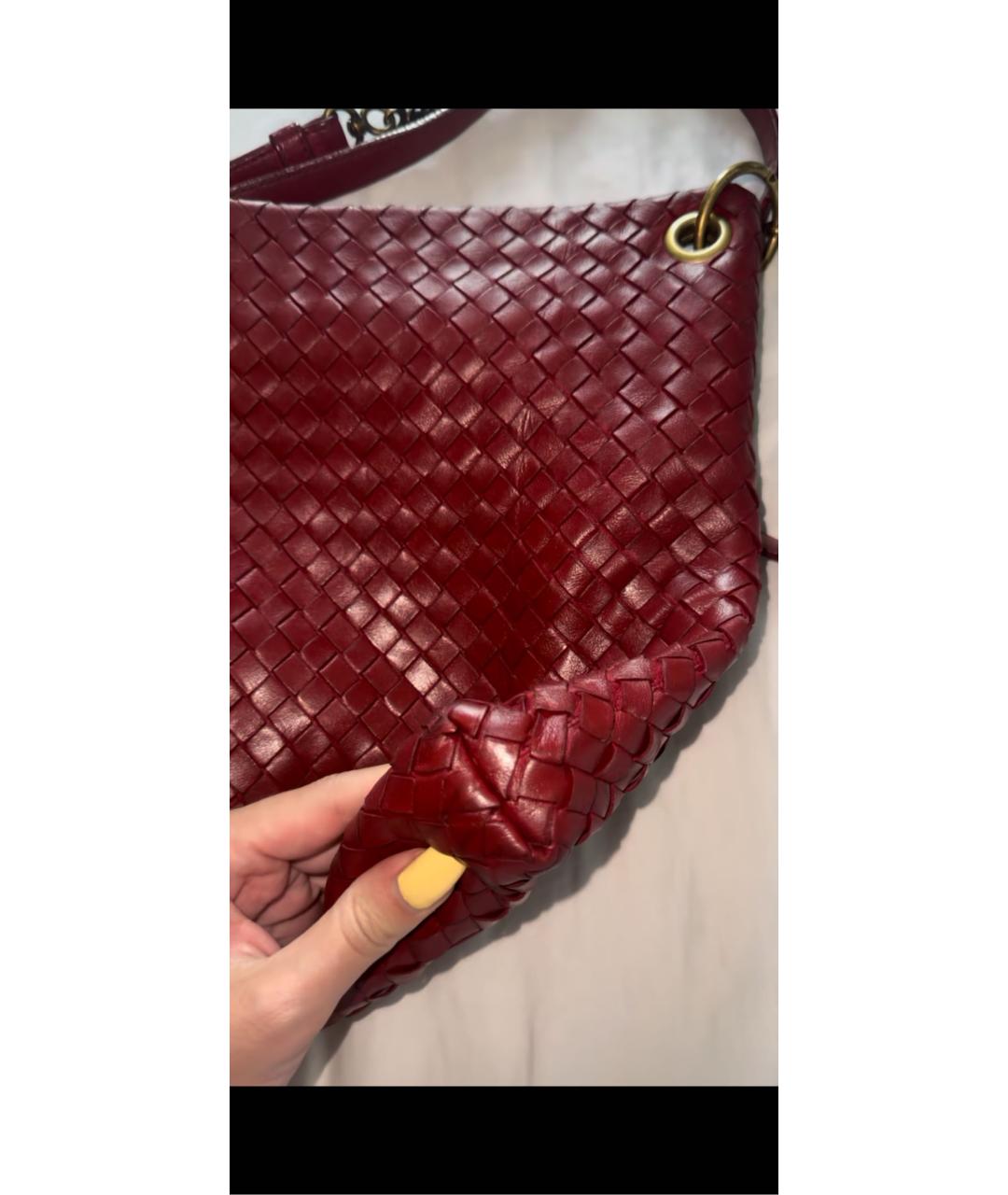 BOTTEGA VENETA Красная кожаная сумка через плечо, фото 5