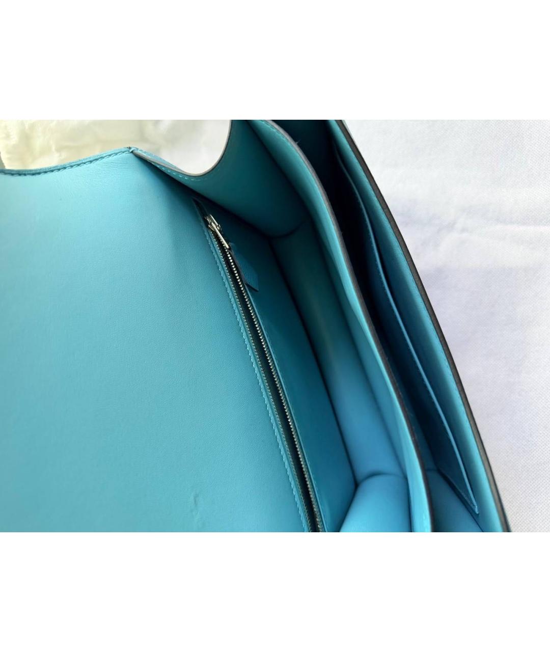 HERMES Голубая кожаная сумка через плечо, фото 4