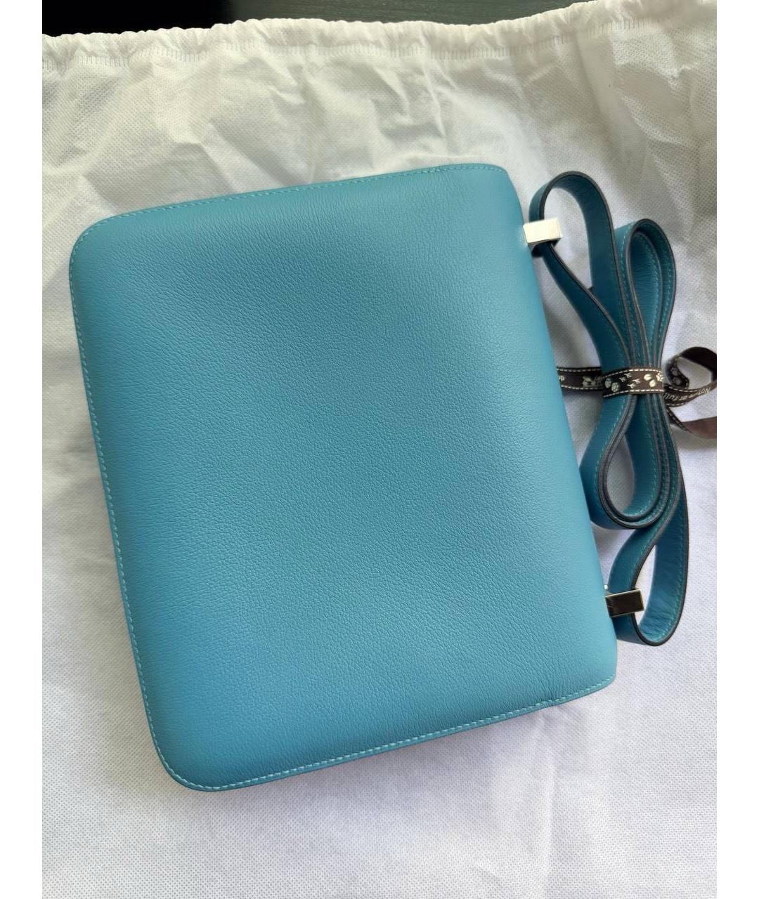 HERMES Голубая кожаная сумка через плечо, фото 2