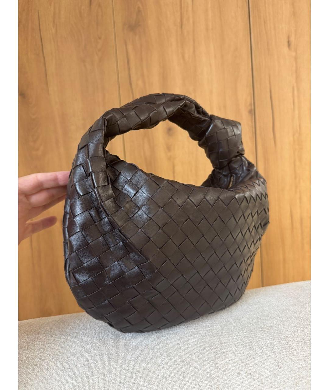 BOTTEGA VENETA Коричневая кожаная сумка с короткими ручками, фото 2