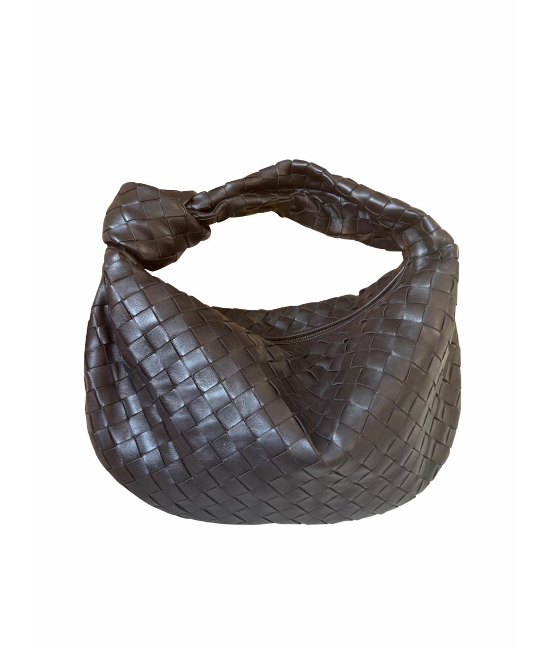 BOTTEGA VENETA Коричневая кожаная сумка с короткими ручками, фото 1