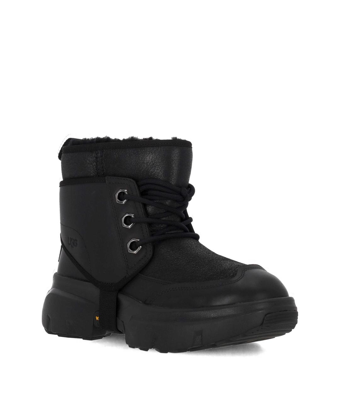 UGG AUSTRALIA Черные кожаные высокие ботинки, фото 2