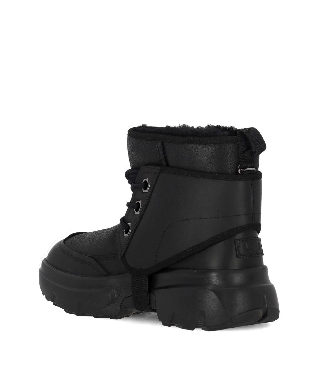UGG AUSTRALIA Черные кожаные высокие ботинки, фото 3