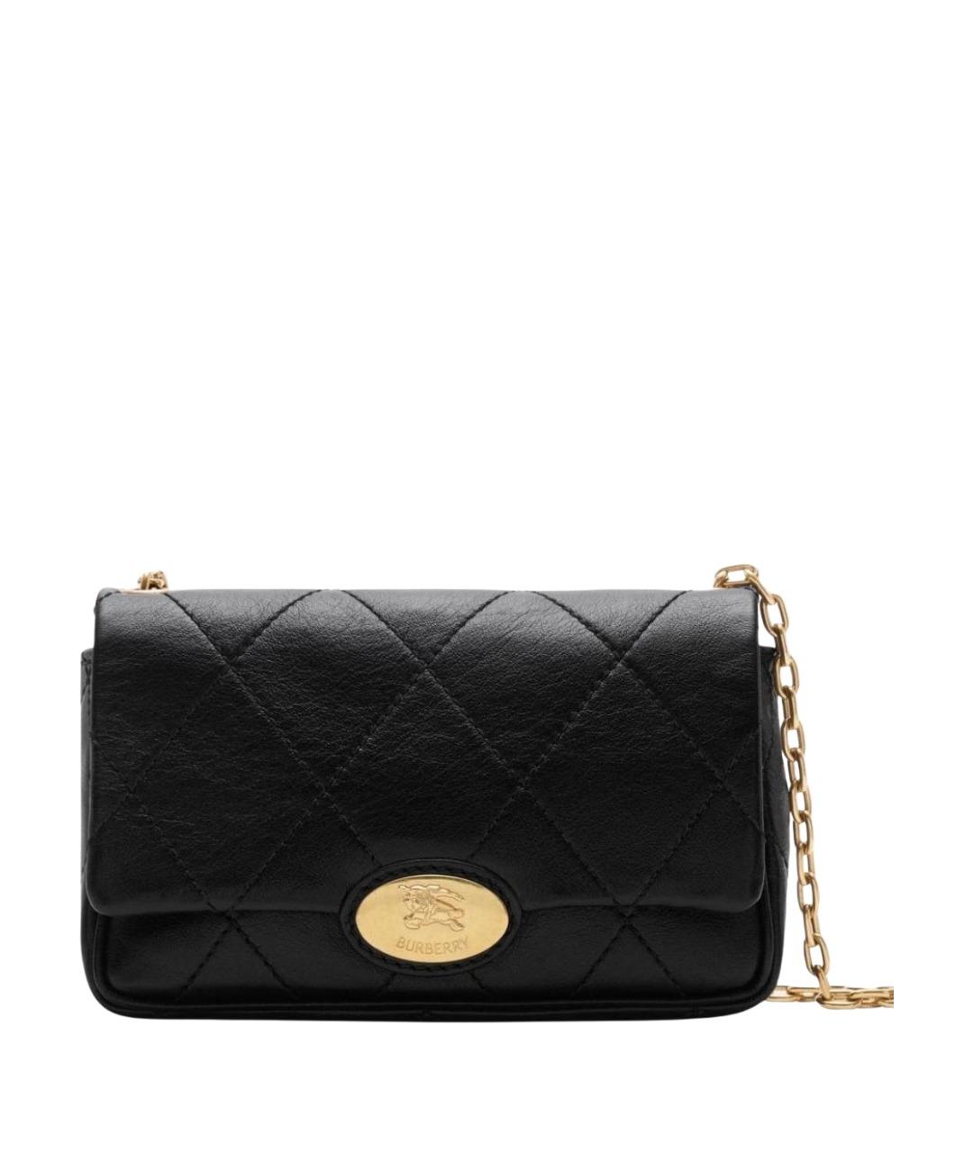 BURBERRY Черная кожаная сумка через плечо, фото 1