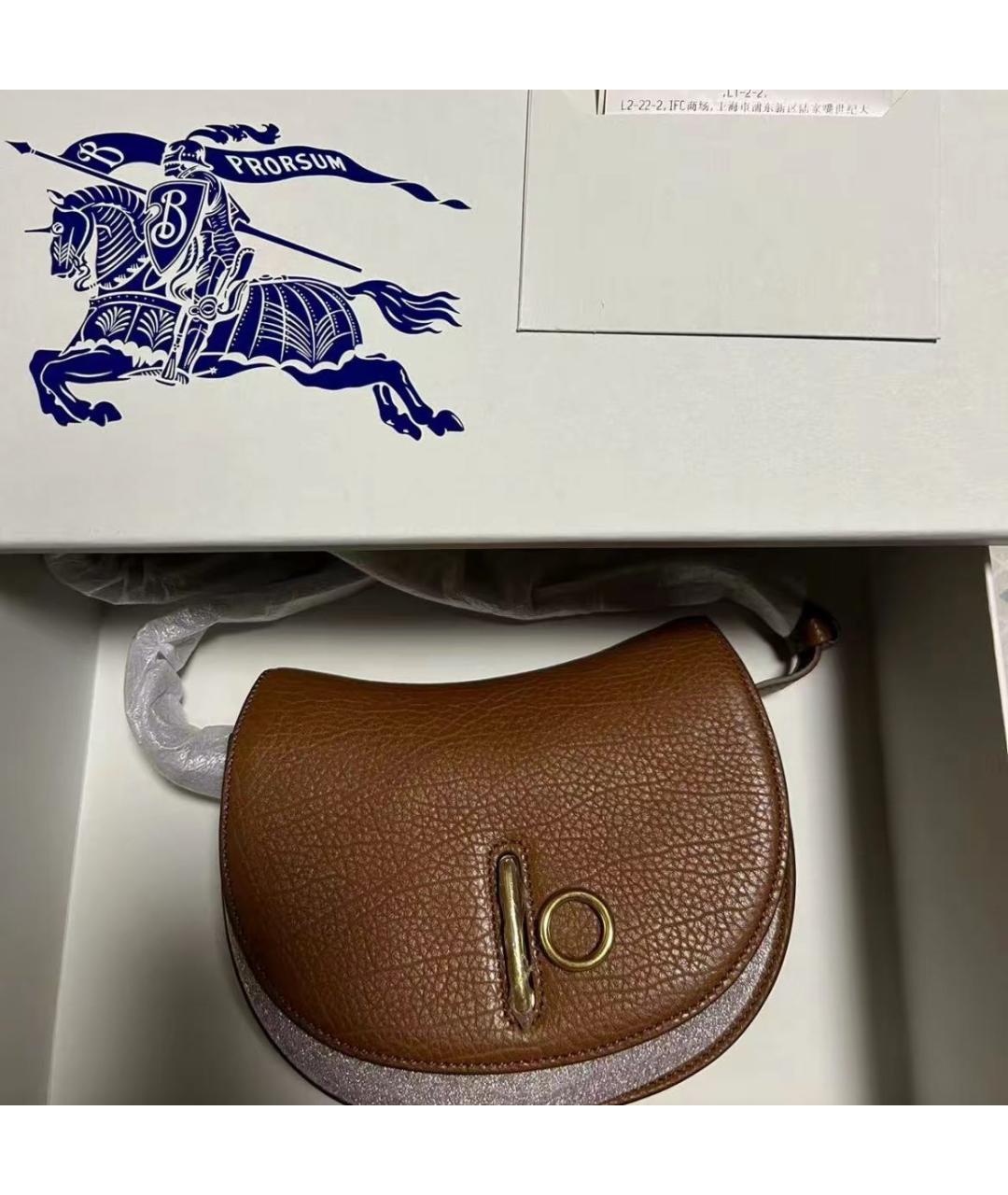 BURBERRY Коричневая кожаная сумка через плечо, фото 3