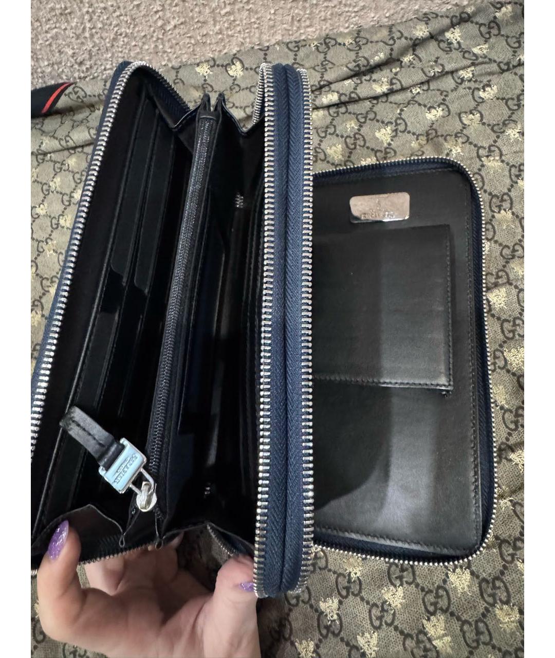 SERAPIAN Синяя кожаная барсетка, фото 4