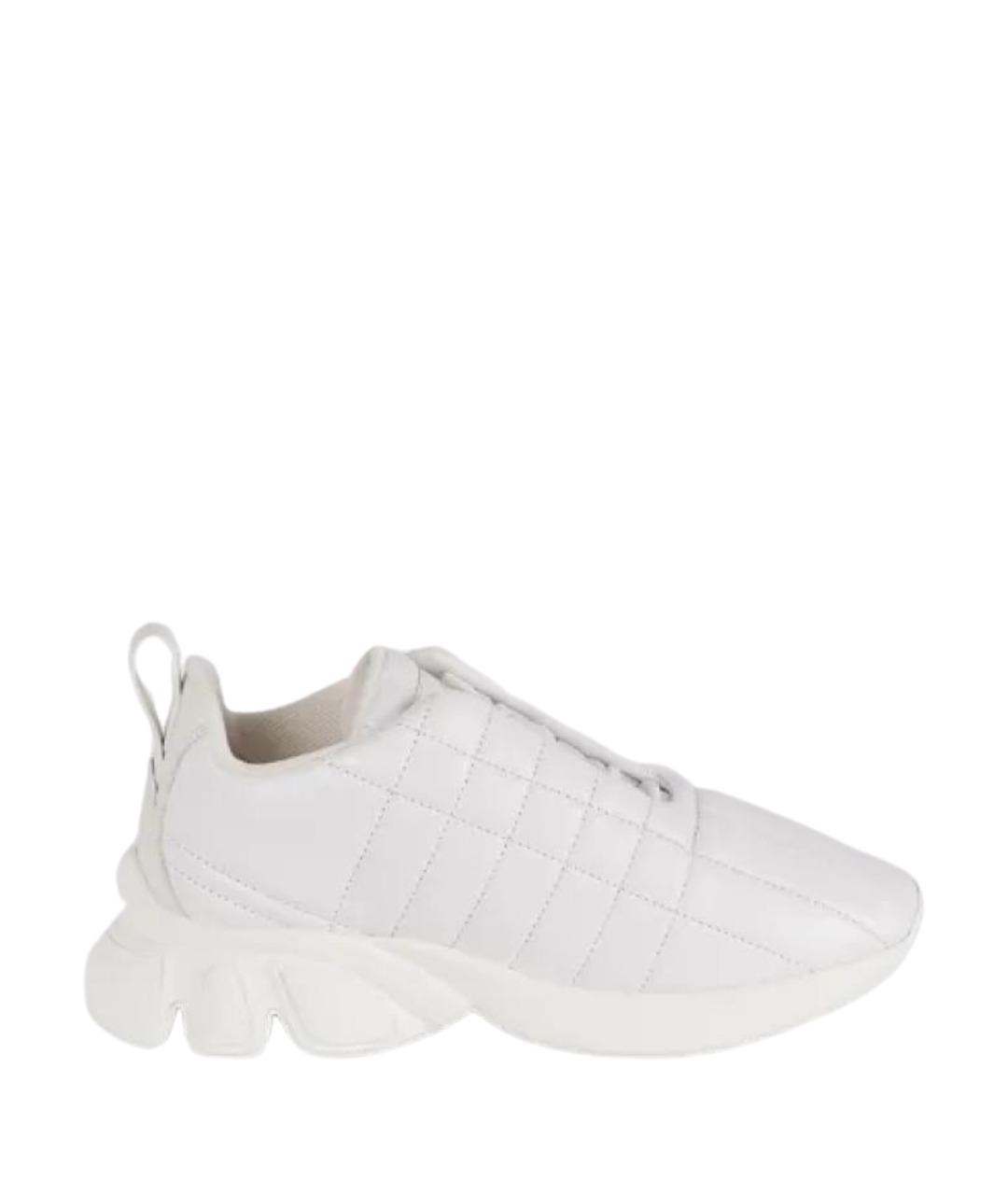 BURBERRY Белые кожаные кроссовки, фото 1