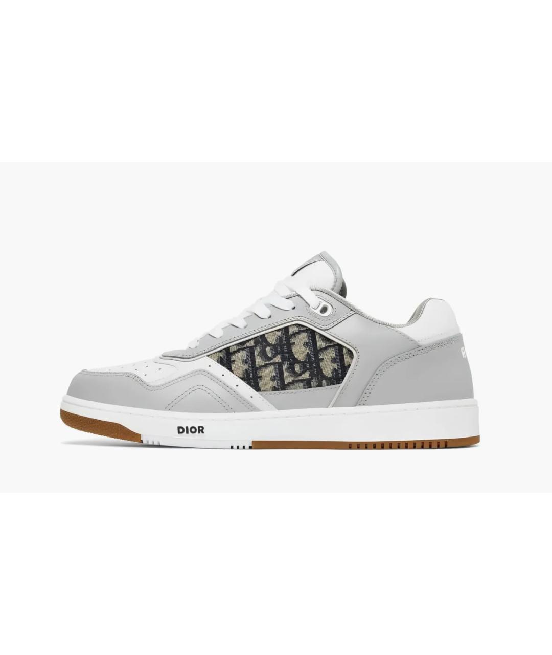 CHRISTIAN DIOR Серые кожаные низкие кроссовки / кеды, фото 5