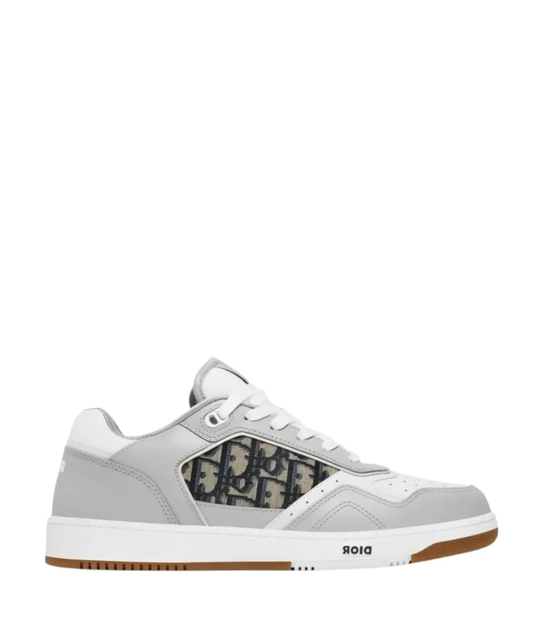 CHRISTIAN DIOR Серые кожаные низкие кроссовки / кеды, фото 1