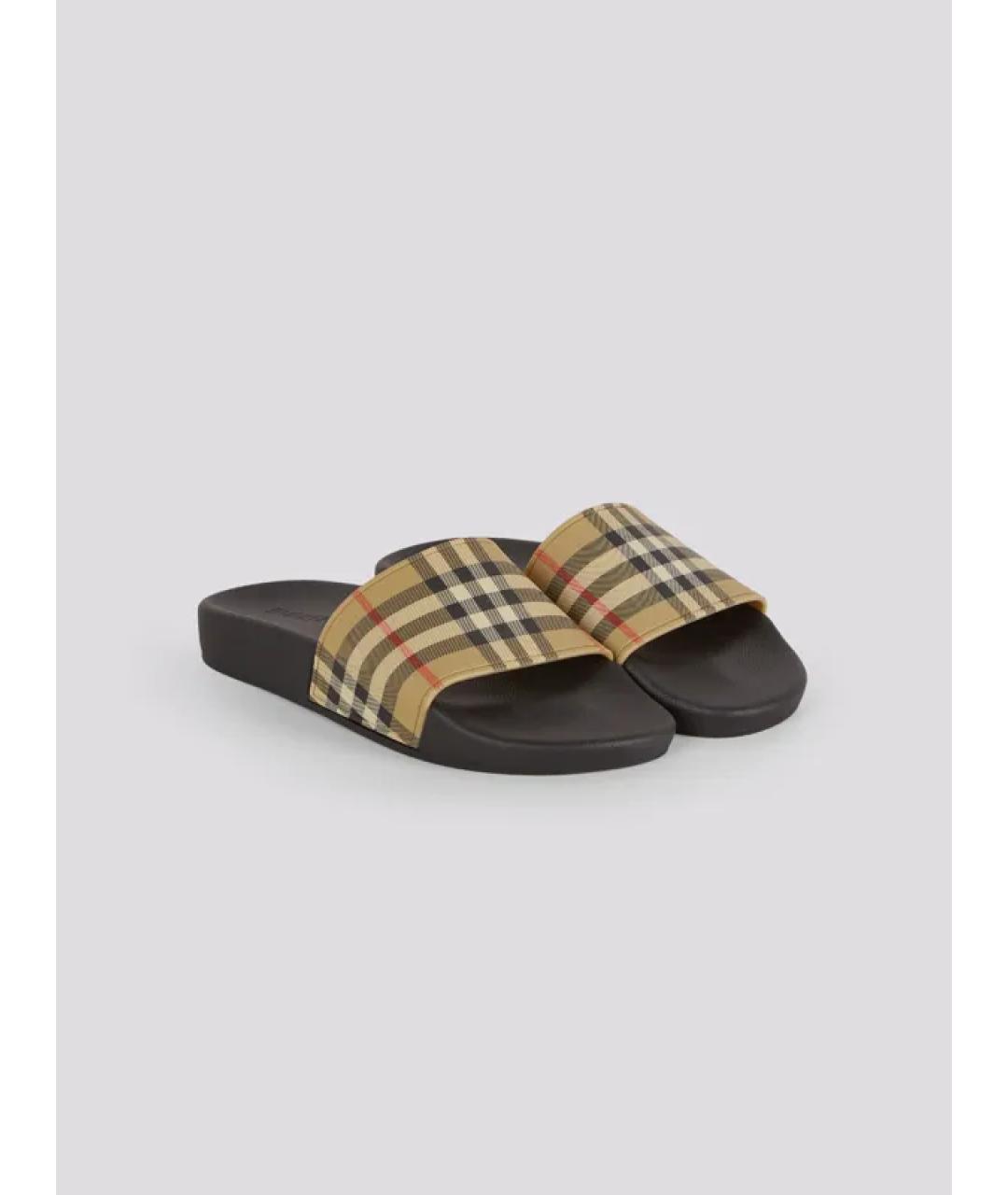 BURBERRY Черные шлепанцы, фото 2