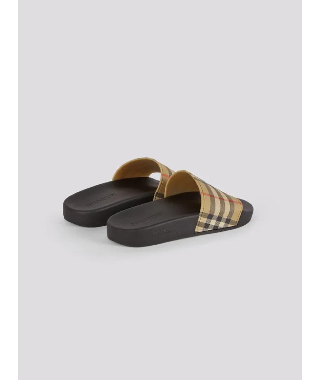 BURBERRY Черные шлепанцы, фото 3